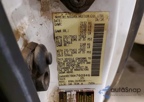 2014 Nissan Frontier S из США, поврежденный, VIN 1N6BD0CT8EN760946